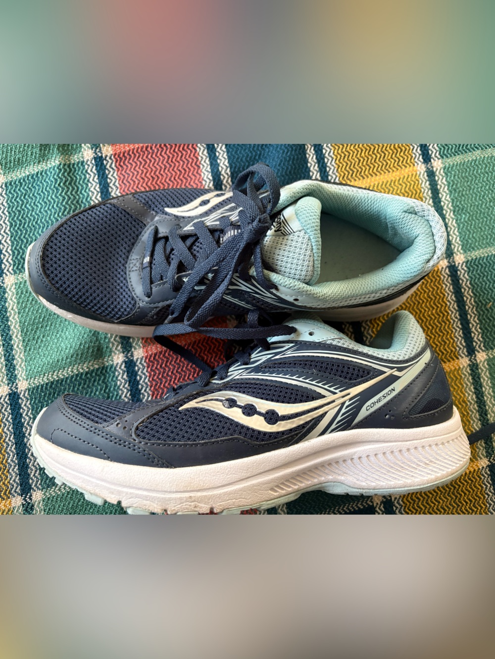 Saucony Women's Navy and Mint Running Shoes